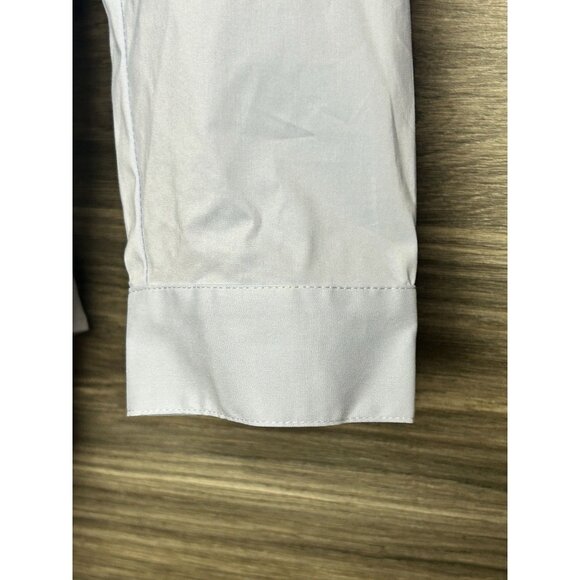 J Jill Womens L Light Blue V Neck Collared Button Up Shirt Blouse Tie Front Top - Picture 6 of 8